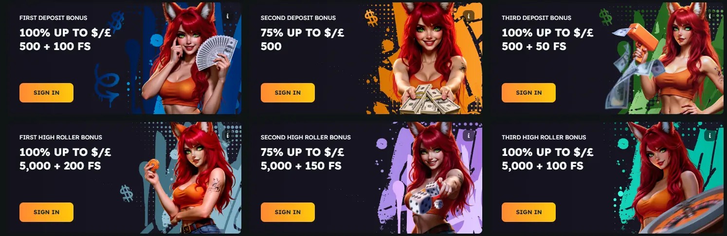foxslots bonus for Regular and High Roller Players